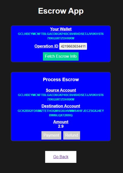Escrow System on Stellar Network – screenshot 2