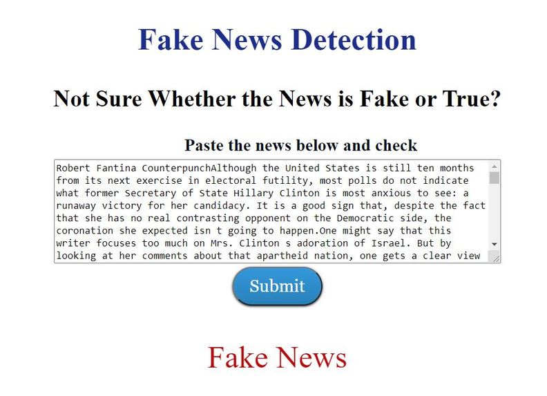Fake News Detection – screenshot 1
