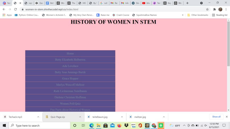 History of Women In STEM – screenshot 2
