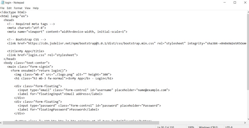 Basic Website Login Page – screenshot 1