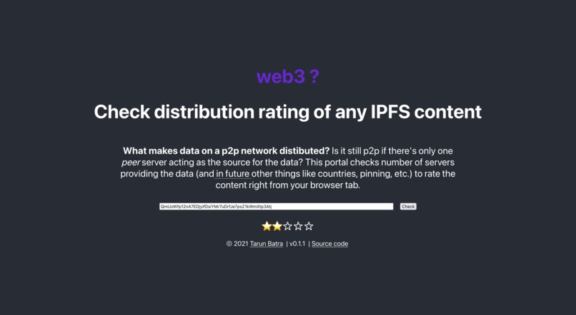 Rate IPFS content – screenshot 2