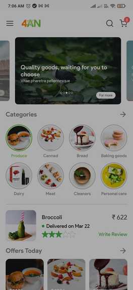 UI of E-commerce food delivery app – screenshot 4