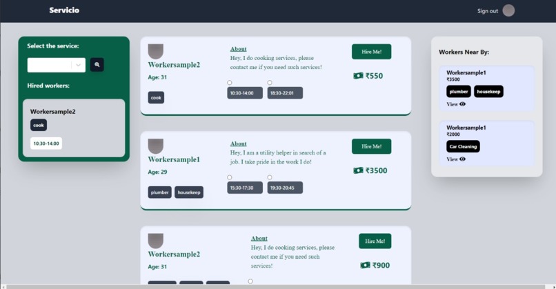 Servicio – screenshot 2
