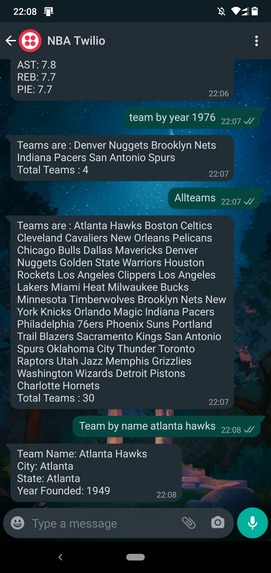 NBA Twilio – screenshot 4