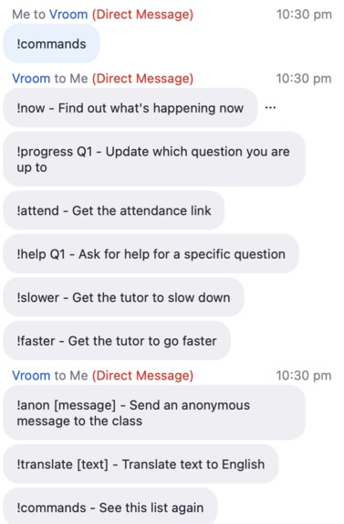Vroom: Virtual Zoom Teaching Assistant – screenshot 13