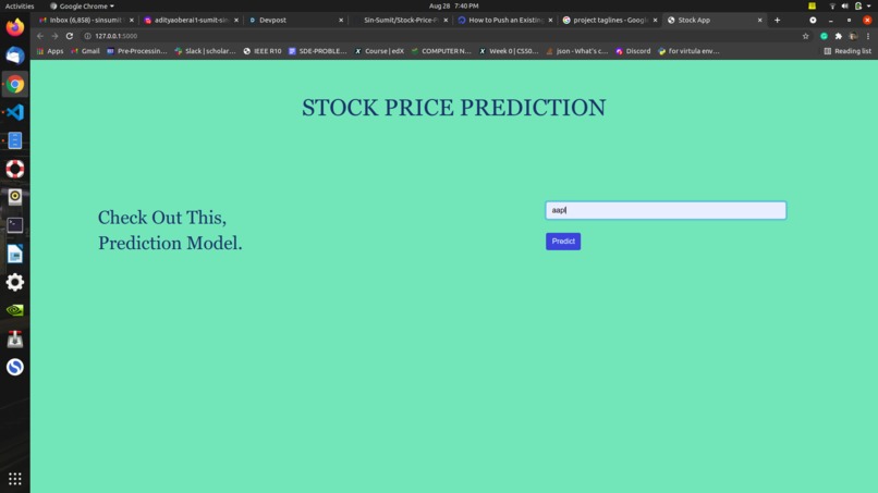 Stock Price Prediction – screenshot 2