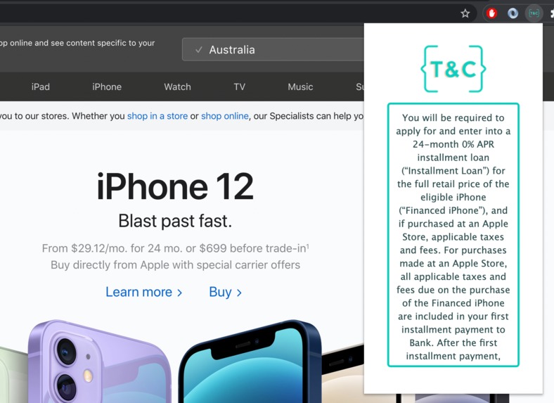 Summarise My T&C – screenshot 3