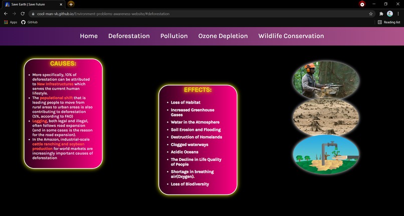 GlobeCare-an awareness website – screenshot 2