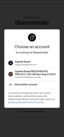 Shareminder – screenshot 2