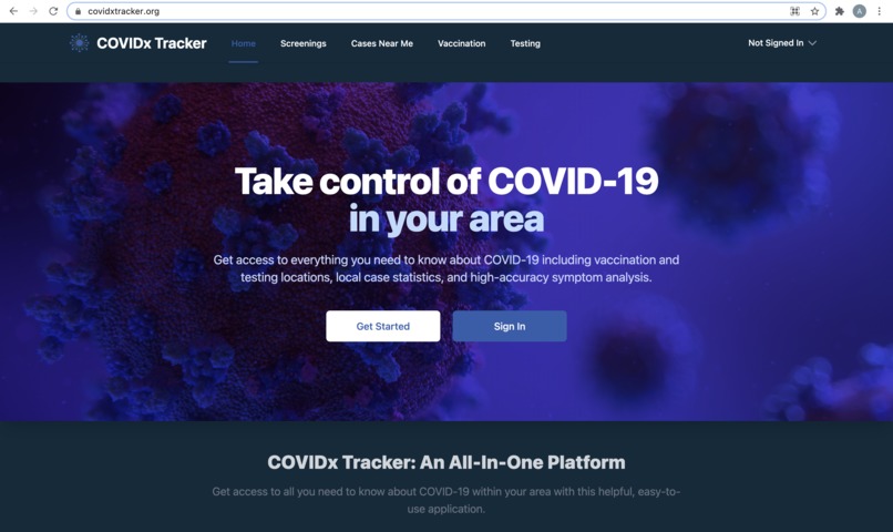 COVIDx Tracker – screenshot 1