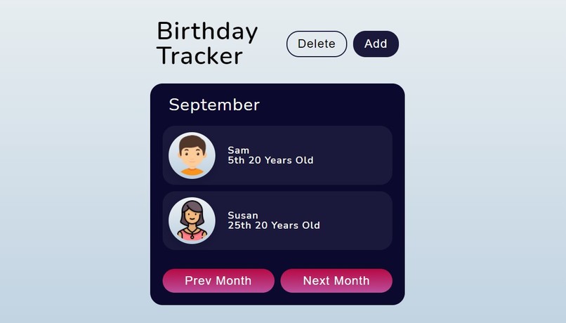 Birthday Tracker – screenshot 1