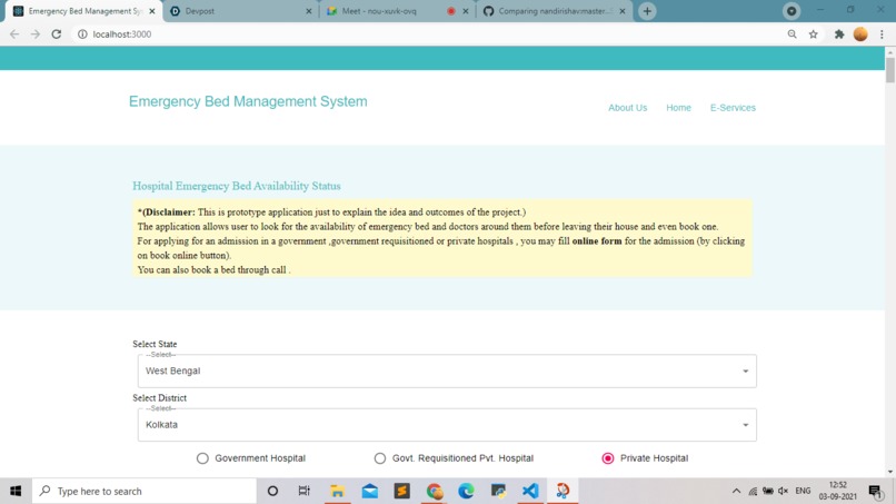 Emergency Bed Management System – screenshot 1
