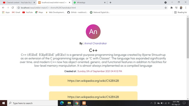 LinkList – screenshot 2