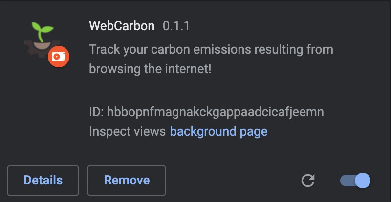 WebCarbon – screenshot 1