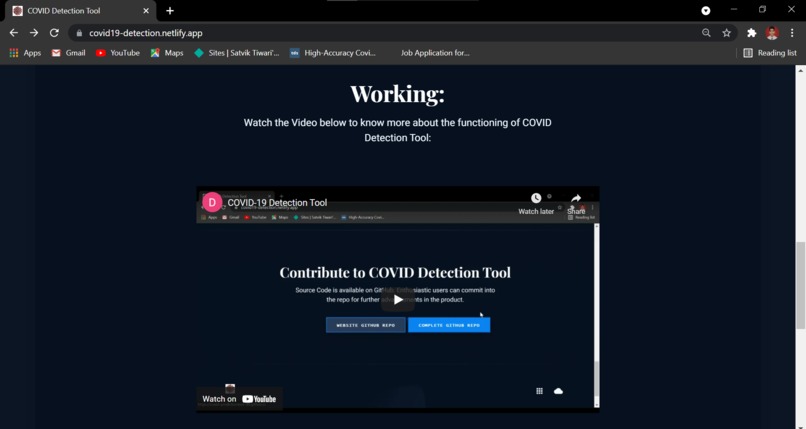 COVID Detection Tool – screenshot 3