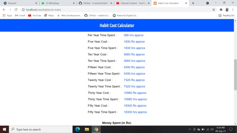 Habit Cost Calculator – screenshot 3