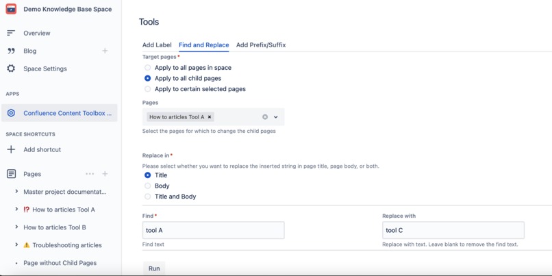 Confluence Content Toolbox – screenshot 3