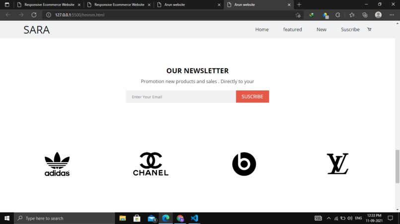 e-commerce website  – screenshot 1