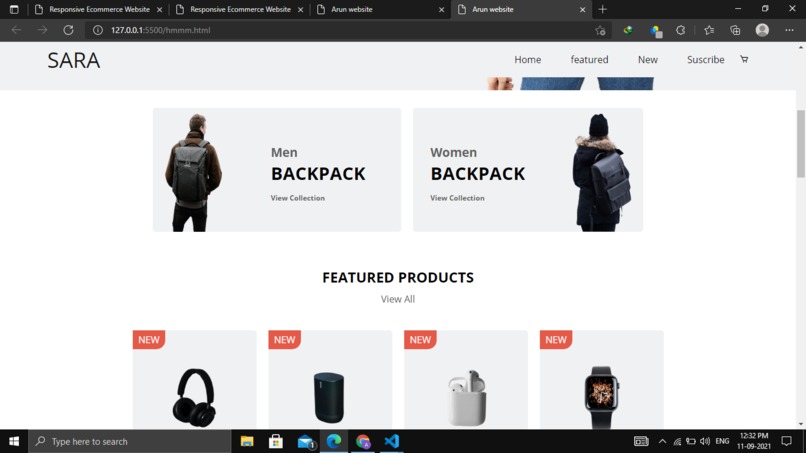 e-commerce website  – screenshot 3
