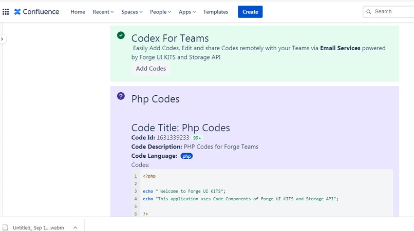 Codex for Teams on Confluence – screenshot 1