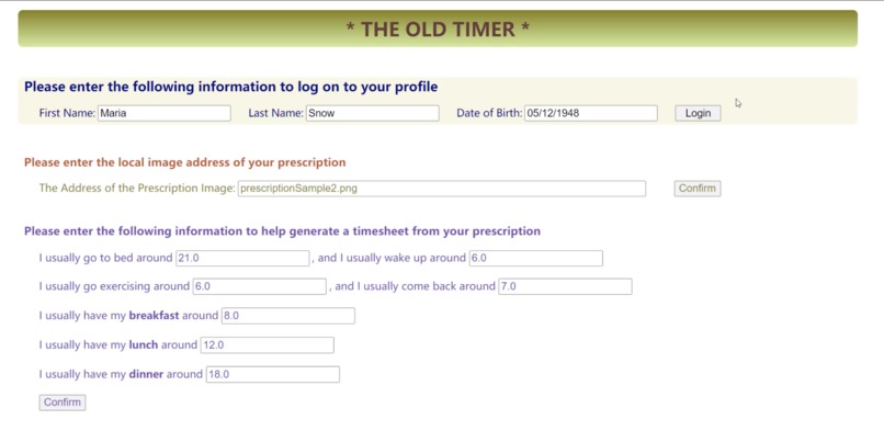 Old Timer: a polypharmacy assistant for seniors – screenshot 1