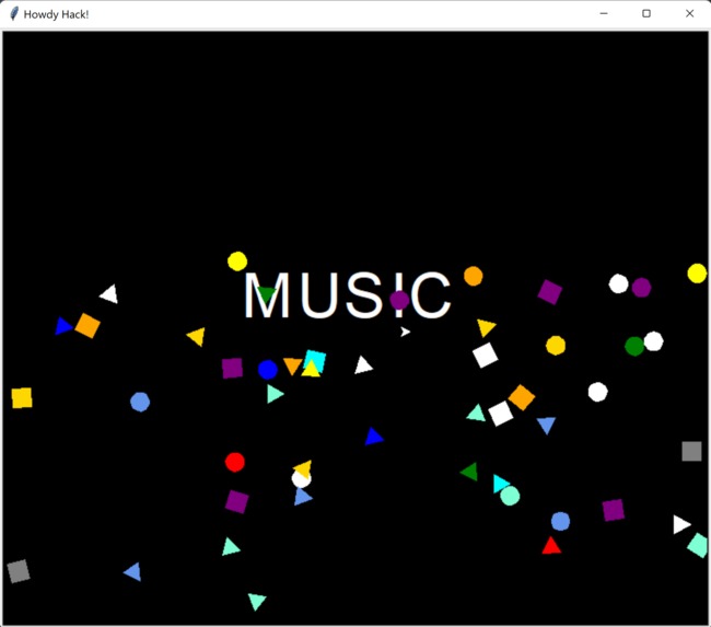 A simple program showcasing bouncing objects – screenshot 1