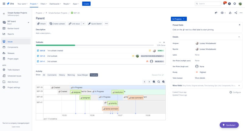 Issue Timeline – screenshot 1