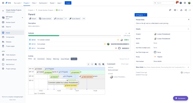 Issue Timeline – screenshot 2
