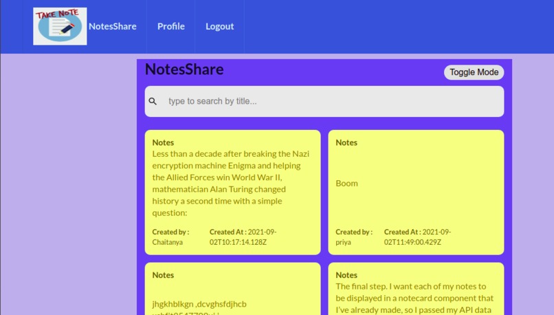 NotesShare – screenshot 2