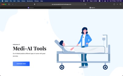 Cancer Detection website – screenshot 1