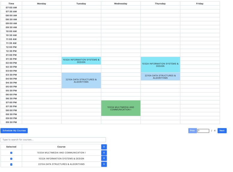 CourseScheduler – screenshot 1