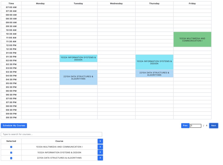 CourseScheduler – screenshot 3