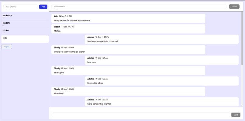 RedisChat – screenshot 1