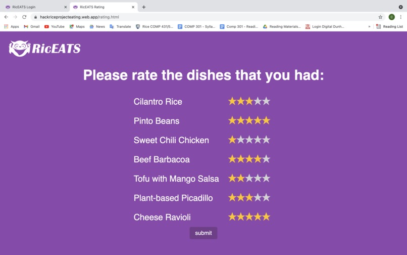 RicEATS – screenshot 5