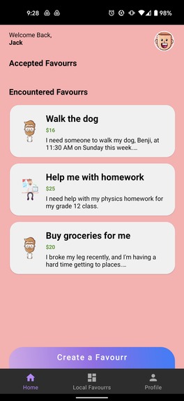 Favourr – screenshot 1