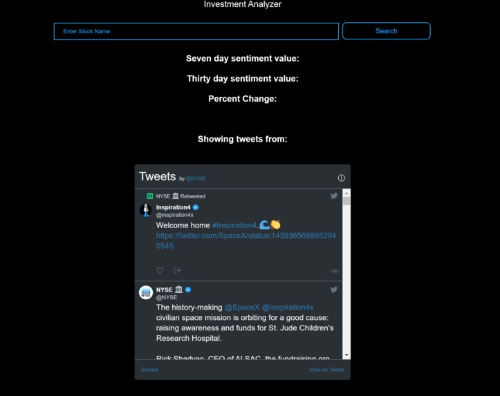 Twitter Analyzer – screenshot 1