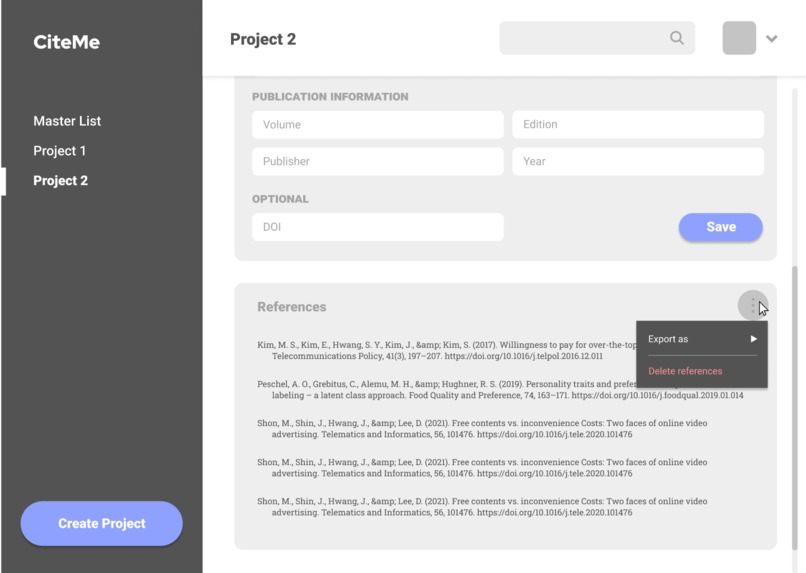 CiteMe – screenshot 2