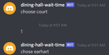Dining hall wait times – screenshot 1