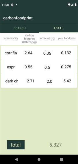 carbon foodprint – screenshot 5