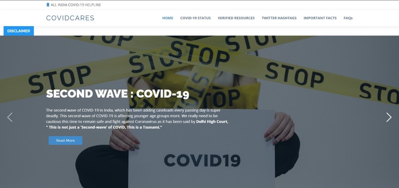 COVIDCARES – screenshot 2