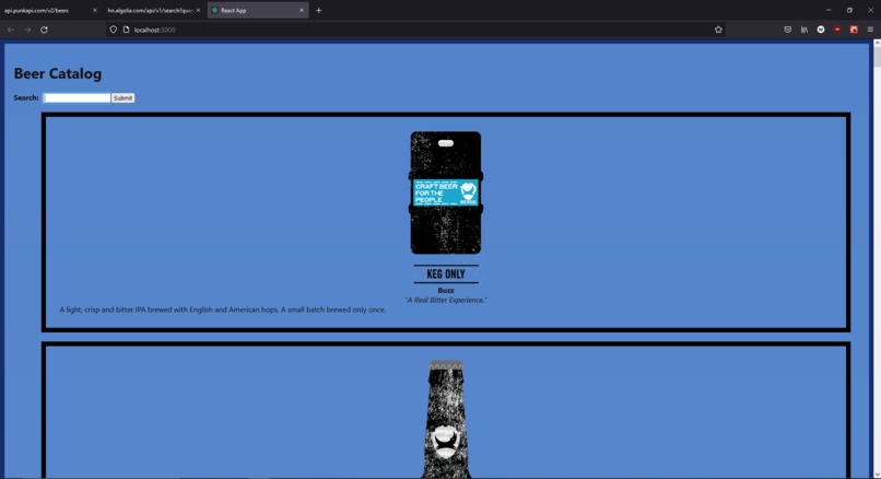 ShellHacks2021 Beer Catalog – screenshot 1