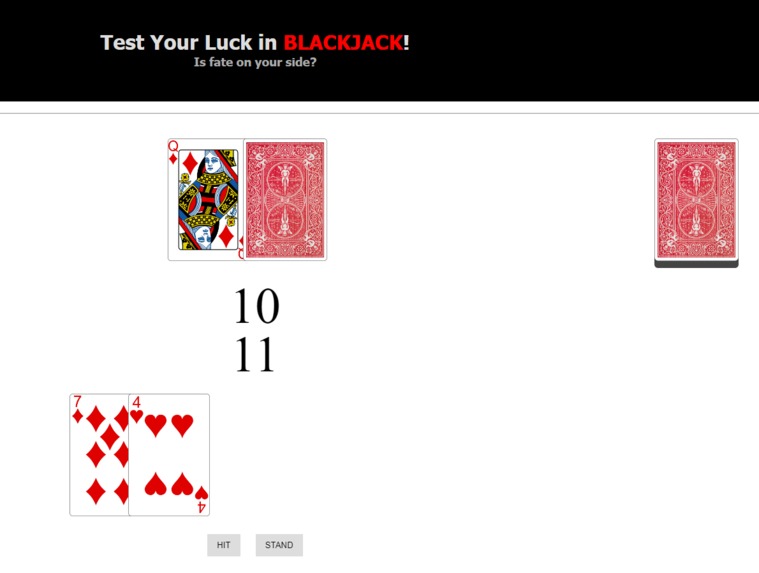 Blackjack Website – screenshot 2
