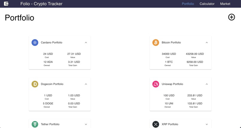 Folio - Crypto Tracker – screenshot 1