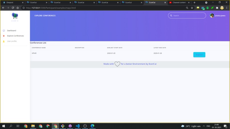 Econf.ai-A mission driven app to make Earth a better place – screenshot 1