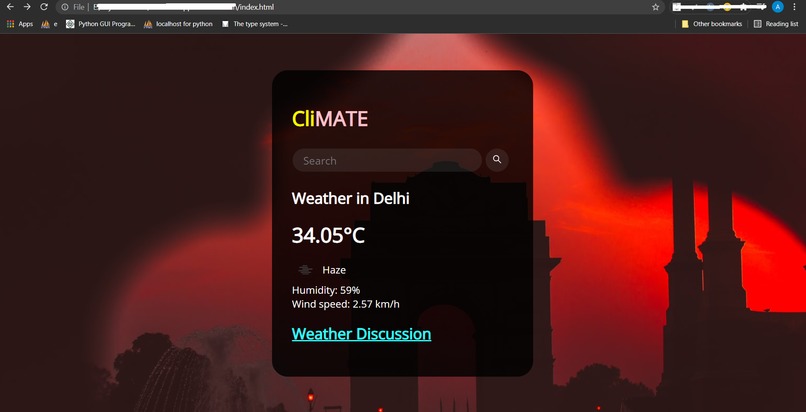 CliMATE – screenshot 1