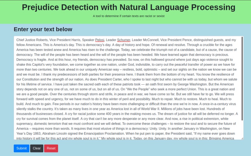 Prejudice Detection with Natural Language Processing – screenshot 5