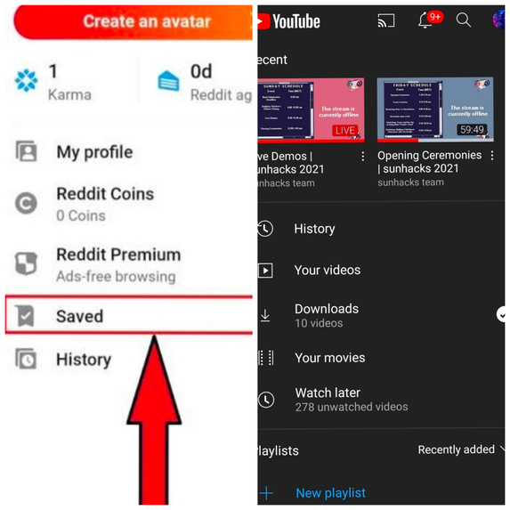 Youtube watchlater Playlist and Reddit saved posts recommder – screenshot 2