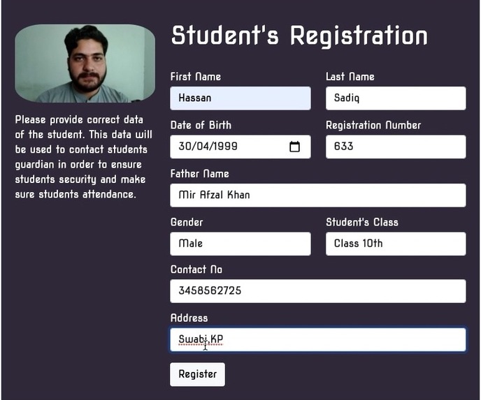 Face Recognition Based Smart Solution for Students Security. – screenshot 2