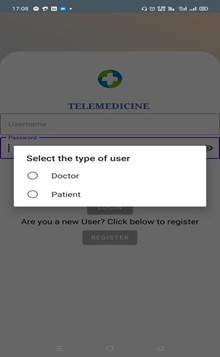 TELEMEDICINE APPLICATION – screenshot 1