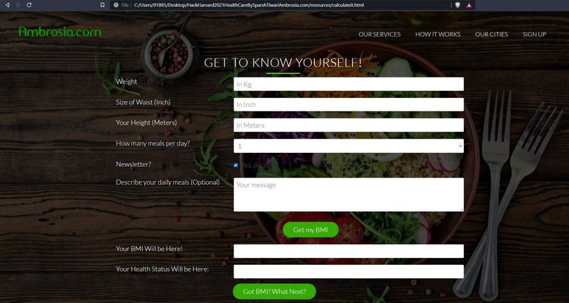 Ambrosia.com (Web Application on Track HealthCare) – screenshot 4